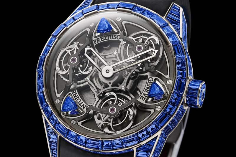 介紹:Antoine Preziuso TTR3 藍(lán)色均衡器頻率手表-復(fù)刻表