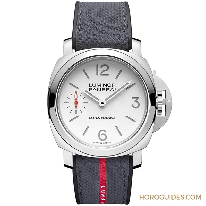 消光白表盤、紅色小秒針,純凈又搶眼|Panerai Luminor Luna Rossa腕表PAM01342-復(fù)刻表