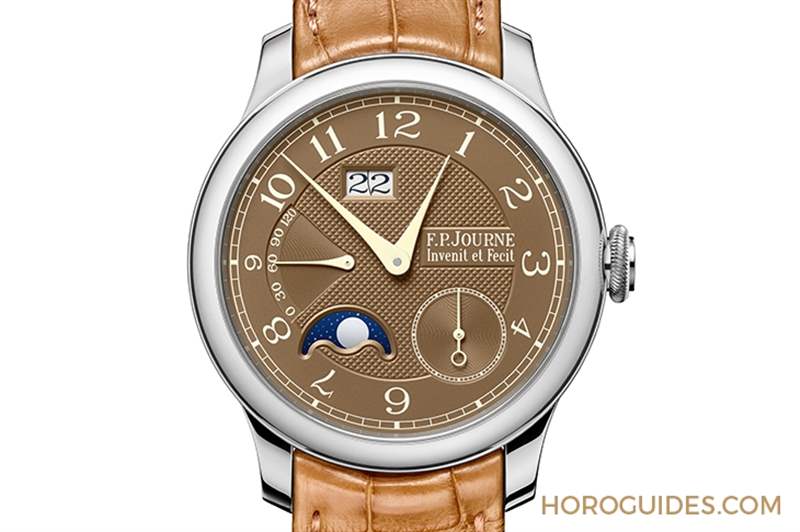 FPJOURNE - 日期窗、月相窗再大一點(diǎn)，F(xiàn)P JOURNE Octa Automatique Lune Havana雪茄面月相表改版再現(xiàn)