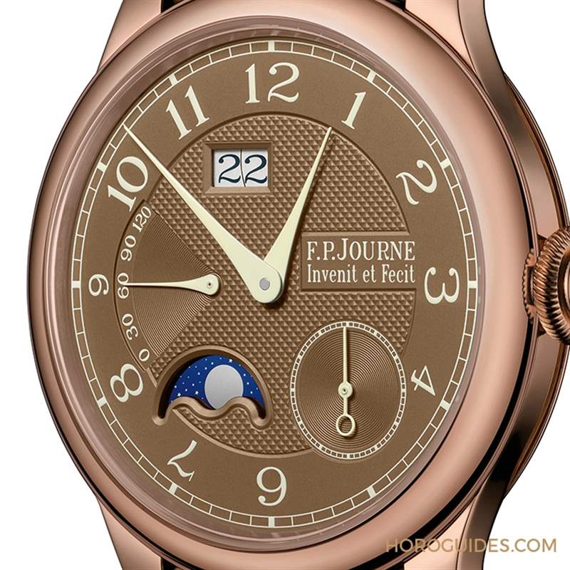 FPJOURNE - 日期窗、月相窗再大一點(diǎn)，F(xiàn)P JOURNE Octa Automatique Lune Havana雪茄面月相表改版再現(xiàn)