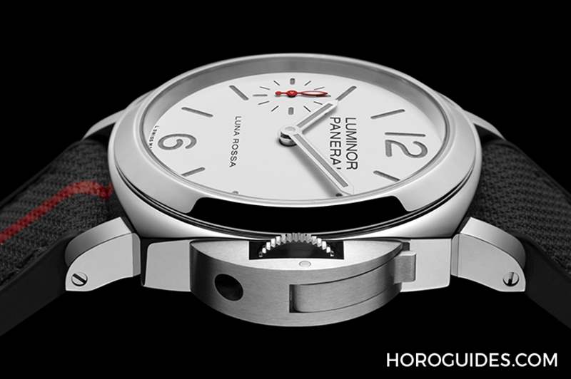 消光白表盤、紅色小秒針,純凈又搶眼|Panerai Luminor Luna Rossa腕表PAM01342-復(fù)刻表