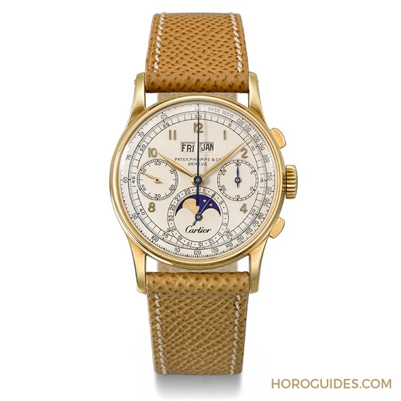 PATEK PHILIPPE - 佳士得即將拍賣：百達翡麗Ref.1518萬年歷計時碼表，唯一已知配有Cartier雙簽面盤