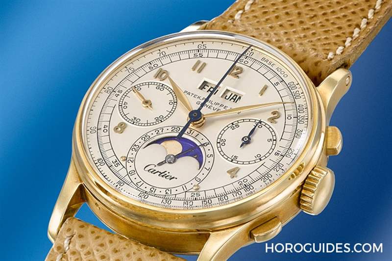 PATEK PHILIPPE - 佳士得即將拍賣：百達翡麗Ref.1518萬年歷計時碼表，唯一已知配有Cartier雙簽面盤