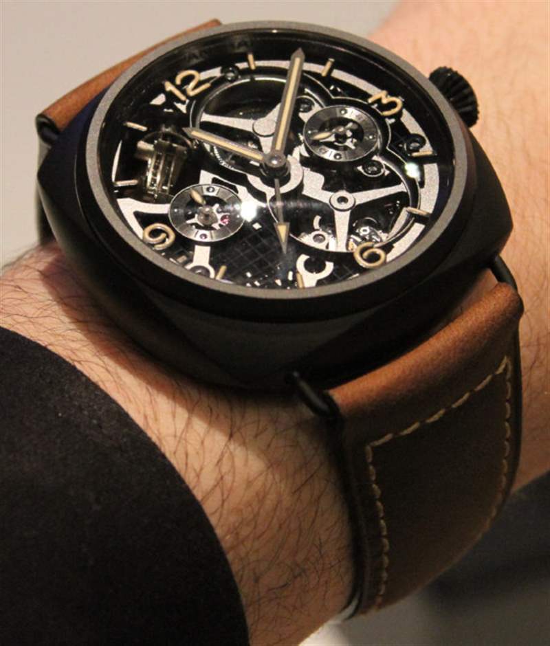 PAM 348 wrist SBF(原VS)沛納海348Radiomir陀飛輪GMT陶瓷48毫米腕表-復(fù)刻表