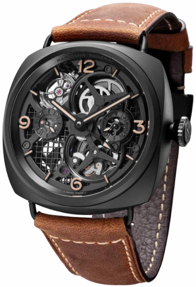 Panerai PAM348 watch SBF(原VS)沛納海348Radiomir陀飛輪GMT陶瓷48毫米腕表-復(fù)刻表