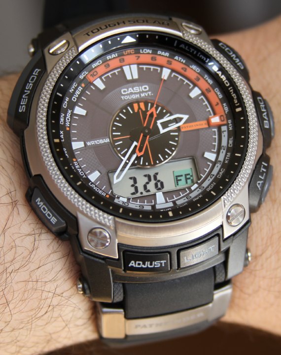 Casio PAW-5000 8 卡西歐探路者四分之一黃PAW-5000手表-復刻表