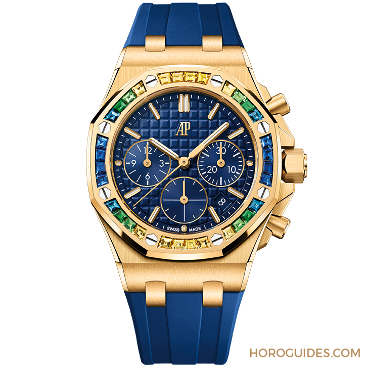 AUDEMARS PIGUET - 寶石圈與彩色面盤的華麗方程式｜AP皇家橡樹離岸型37毫米自動上鏈計時碼表