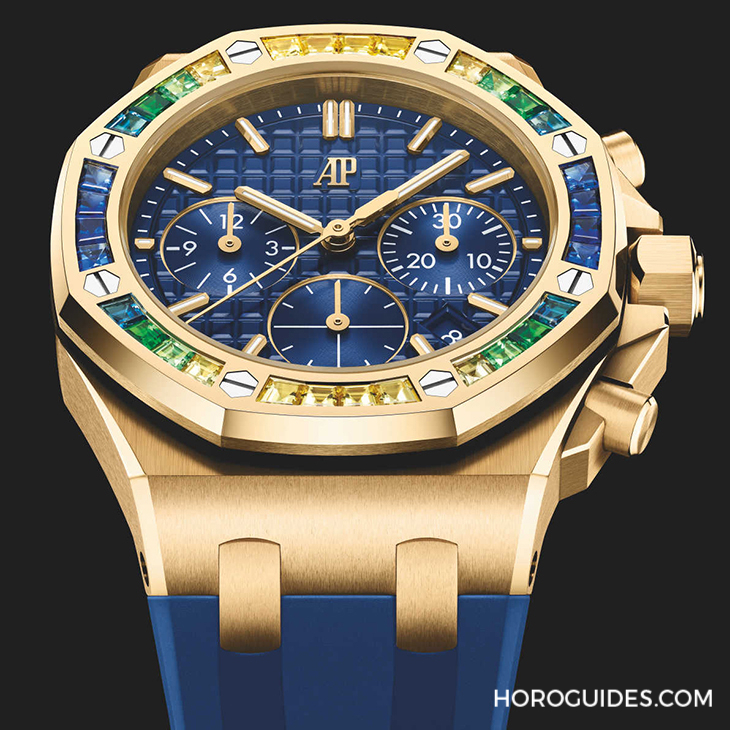 AUDEMARS PIGUET - 寶石圈與彩色面盤的華麗方程式｜AP皇家橡樹離岸型37毫米自動上鏈計時碼表