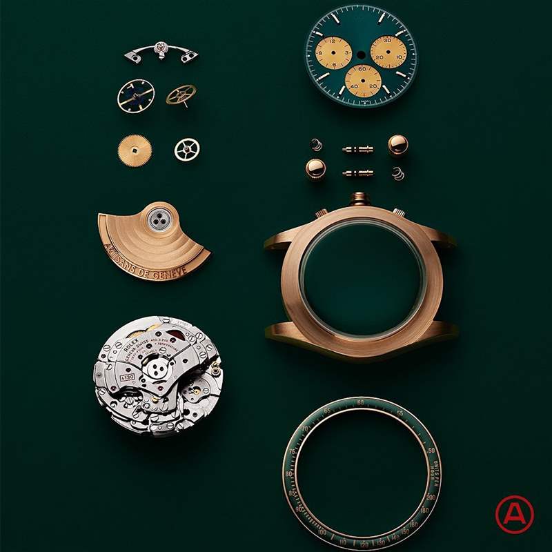 綜觀Daytona 116508 Honey Green，同樣可以找到三處Artisans de Genève精心改造的橋段，以下一一了解：（IG@artisansdegeneve）